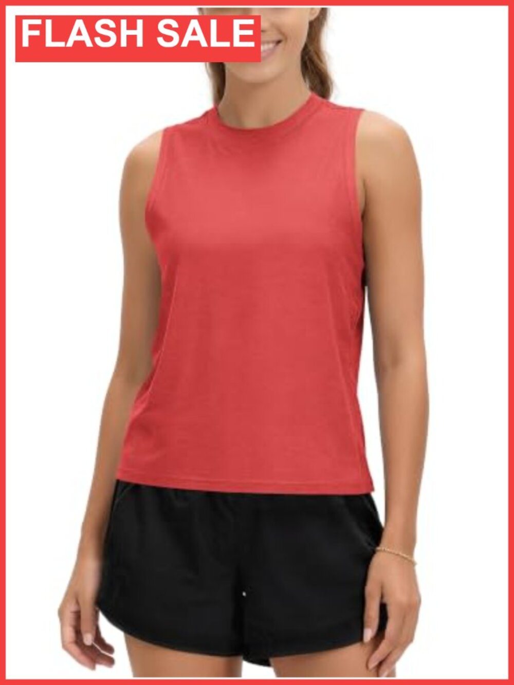 ODODOS Women's Performance Tank Ultra Soft Sleeveless High Crew Neck Pullover